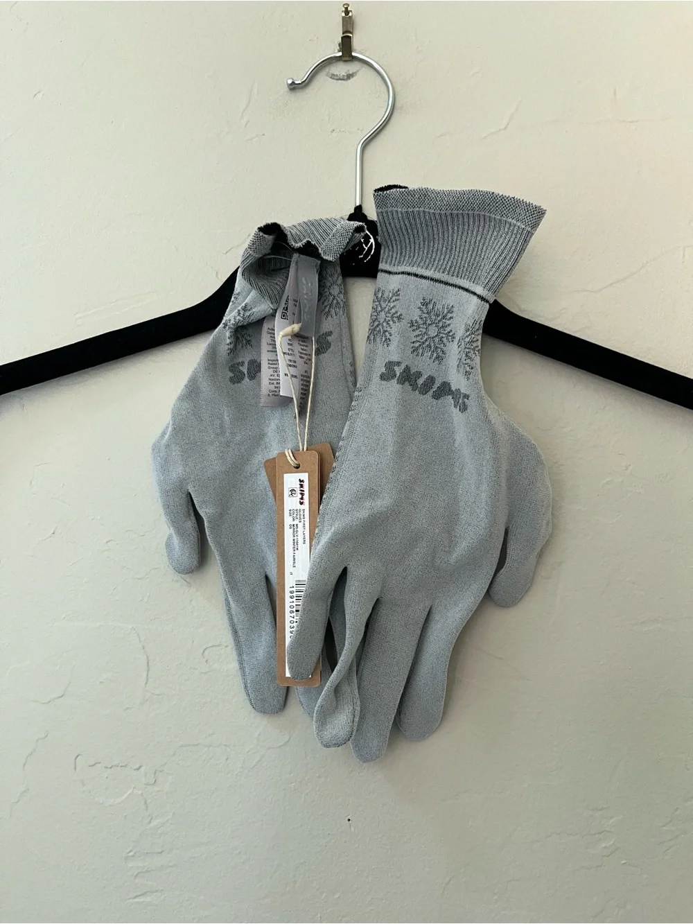 SKIMS FIRST LAYERS GLOVES IN MIRROR WINTER FAIR ISLE OS